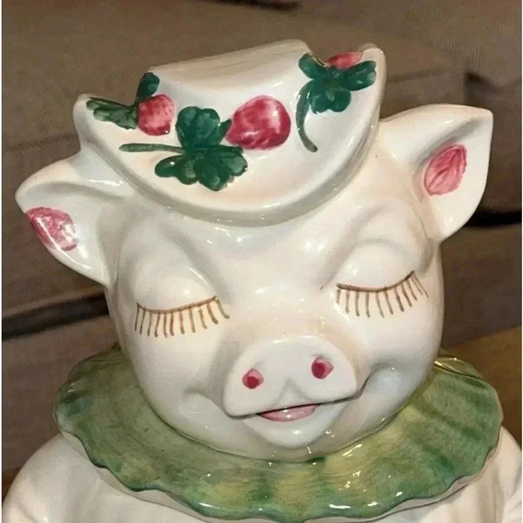 VTG Shawnee Pottery Winnie Clover Cookie Jar, Collectible, Rare, Ceramic Pig,HTF - Picture 5 of 16